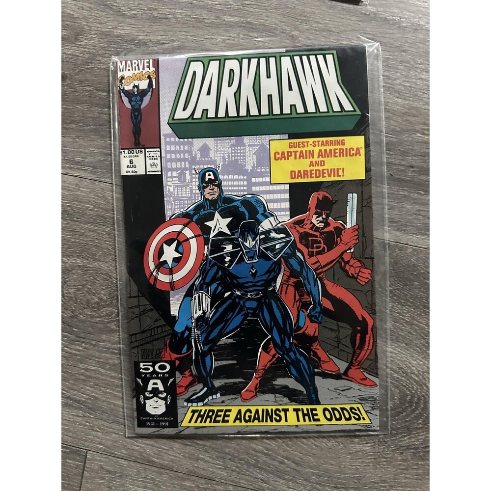 Marvel Darkhawk #6 Single Issue Comic 1991 Darkhawk Color Captain Americat Dare